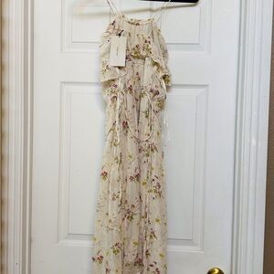 Zara Floral Cream Maxi Dress